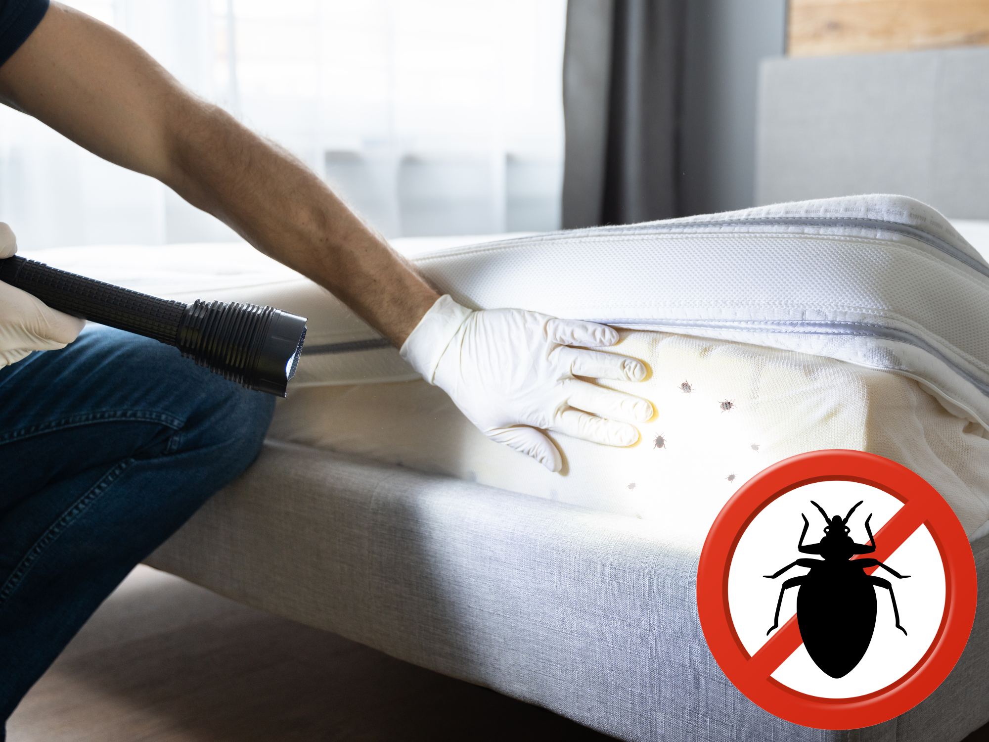 Close-up of a bed bug during a professional inspection
